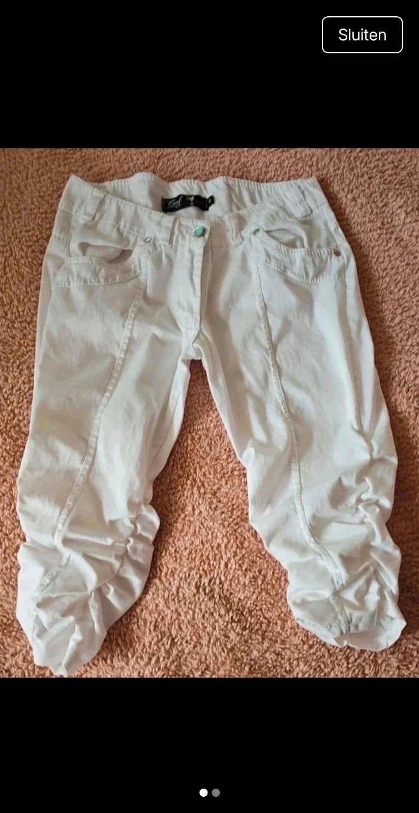 Witte Cool Cat Capri Broek - Maat xS, Kleding | Dames, Wit, Ophalen of Verzenden, Driekwart, Gedragen