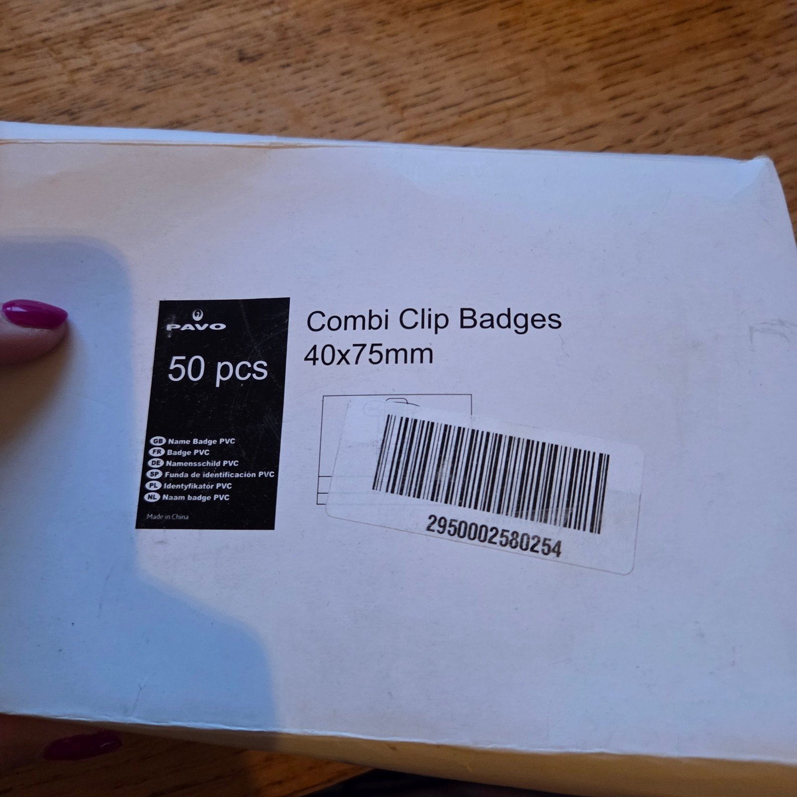 Pavo Combi Clip Badges 40x75mm - 50 stuks, Diversen, Ophalen of Verzenden, Gebruikt