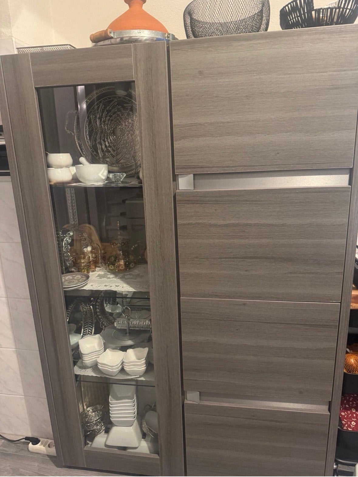 Complete set salontafel/tv meubel/ vitrine kast, Zo goed als nieuw, Minder dan 100 cm, 25 tot 50 cm, 50 tot 100 cm