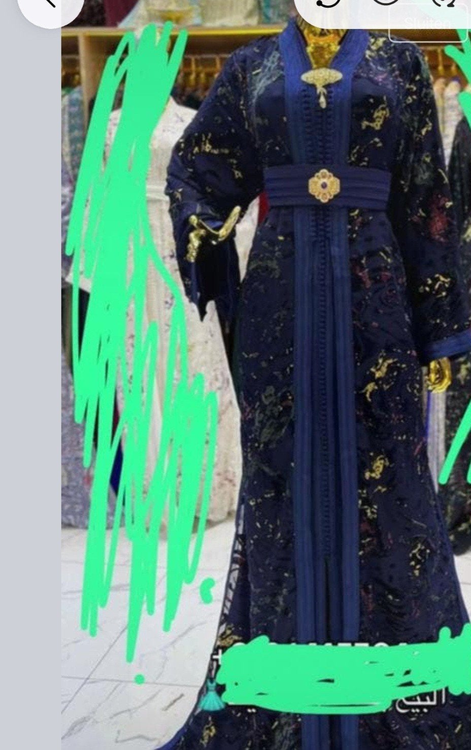 Mooie takshita! Marokkaanse jurk caftan, Ophalen of Verzenden, Zo goed als nieuw, Maat 56/58 (XL)