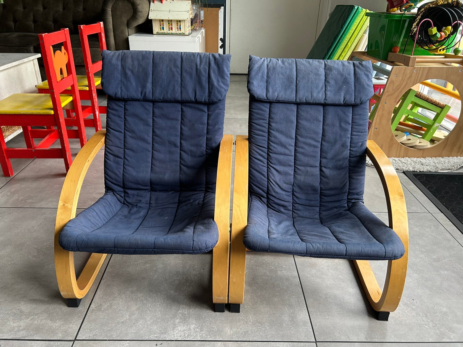 Ikea stoel, Ophalen, Gebruikt, Twee, Blauw