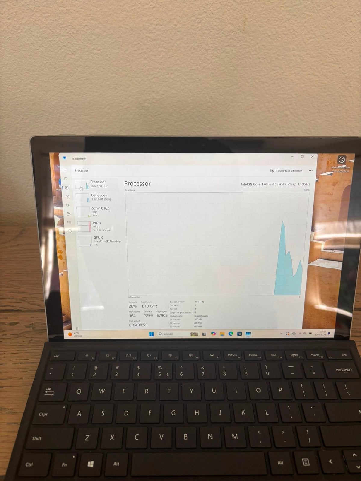 Microsoft Surface Pro 7 i5-1035G4 8GB RAM 128GB SSD, UK, 12 inch, Ophalen of Verzenden, Zo goed als nieuw