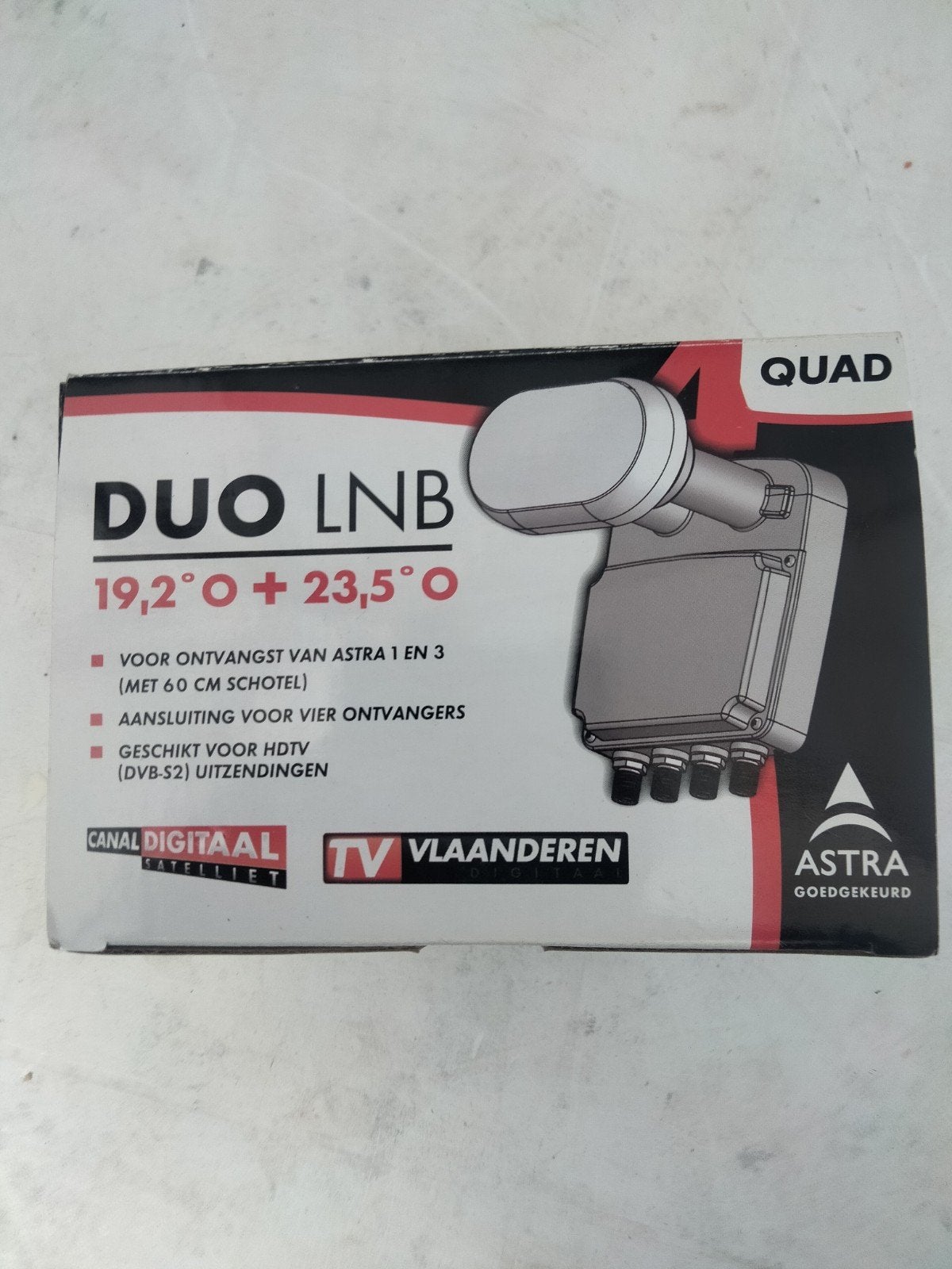 DUO LNB 19,2 + 23,5 voor Canal Digitaal TV Vlaanderen, Ophalen, Nieuw, (Schotel)antenne, Overige merken