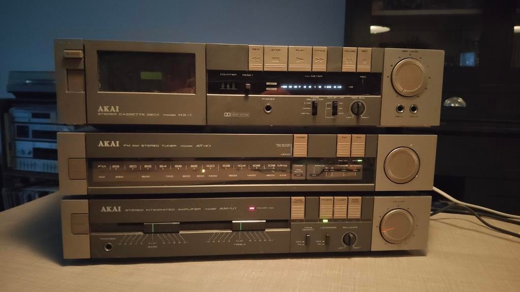 Akai Stereo Set: Cassettedeck, Tuner, Versterker (Vintage), Audio, Tv en Foto, Stereo-sets, Cassettedeck, Akai, Ophalen of Verzenden