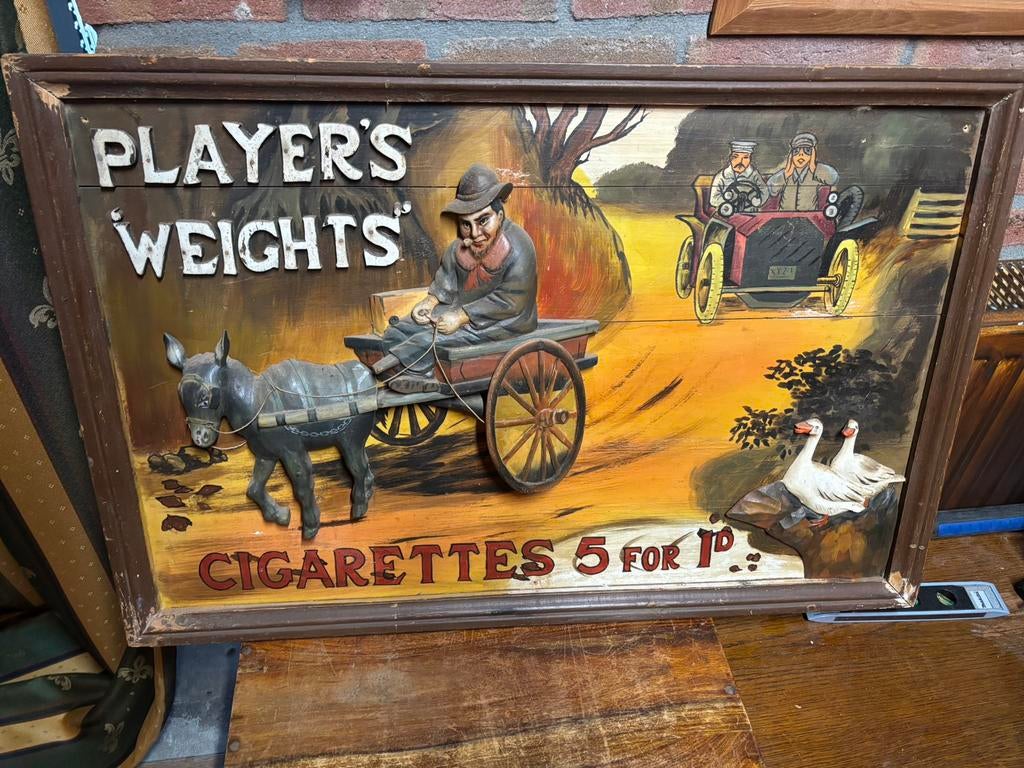 Players Weight houten bord, Ophalen, Gebruikt, Reclamebord