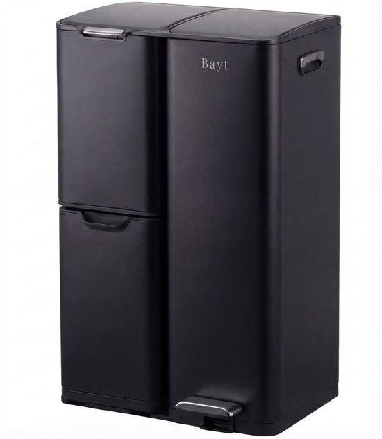 Bayt prullenbak 60 Liter - Vuilnisbak 60 Liter, Pedaalemmer, 40 liter of meer, Ophalen of Verzenden, Rvs