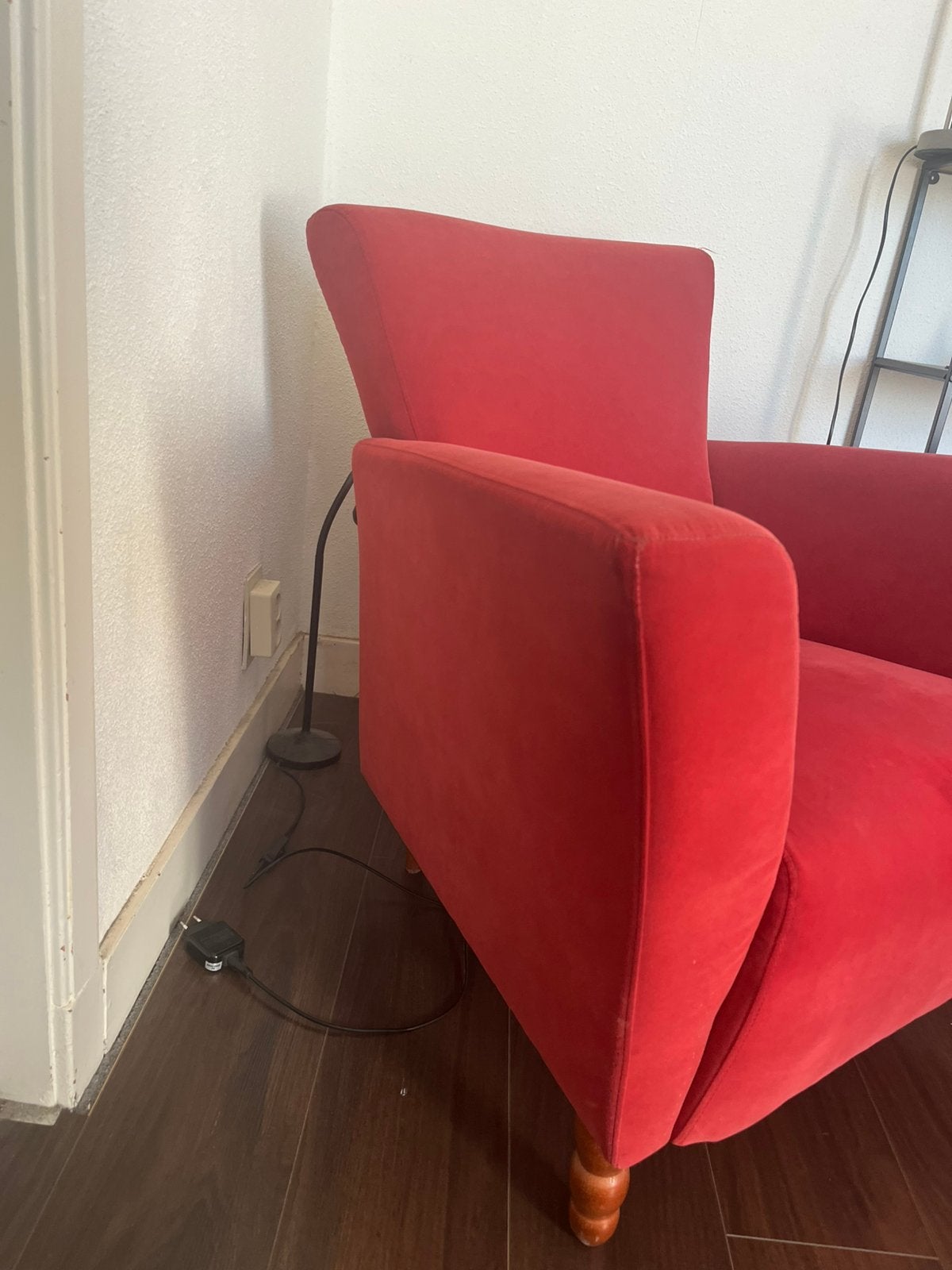 Leuke rode stoel, Huis en Inrichting, Banken | Sofa's en Chaises Longues, Ophalen, Eenpersoons, 75 tot 100 cm, Zo goed als nieuw