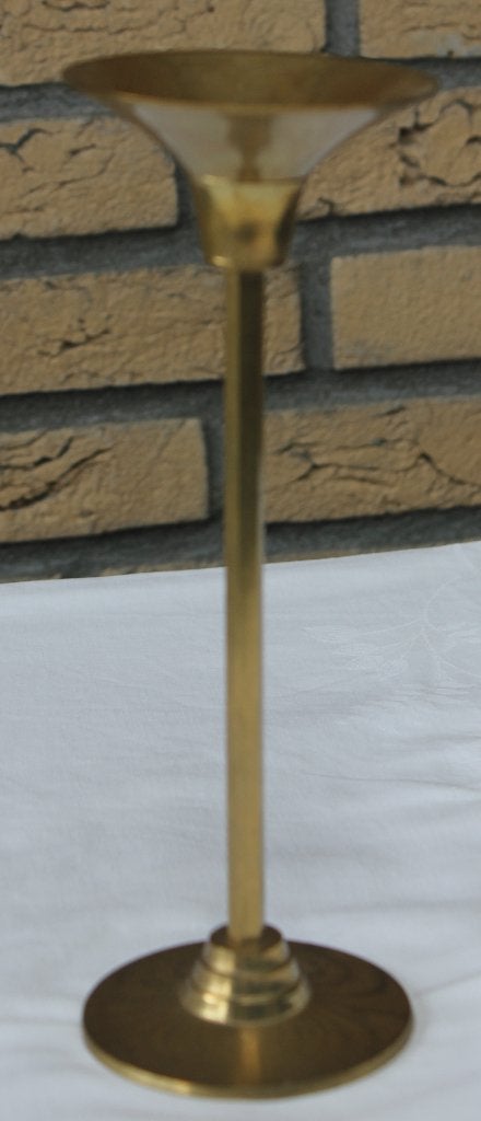 Koperen messing kandelaar, Ophalen, Overige materialen, Zo goed als nieuw, 22 cm