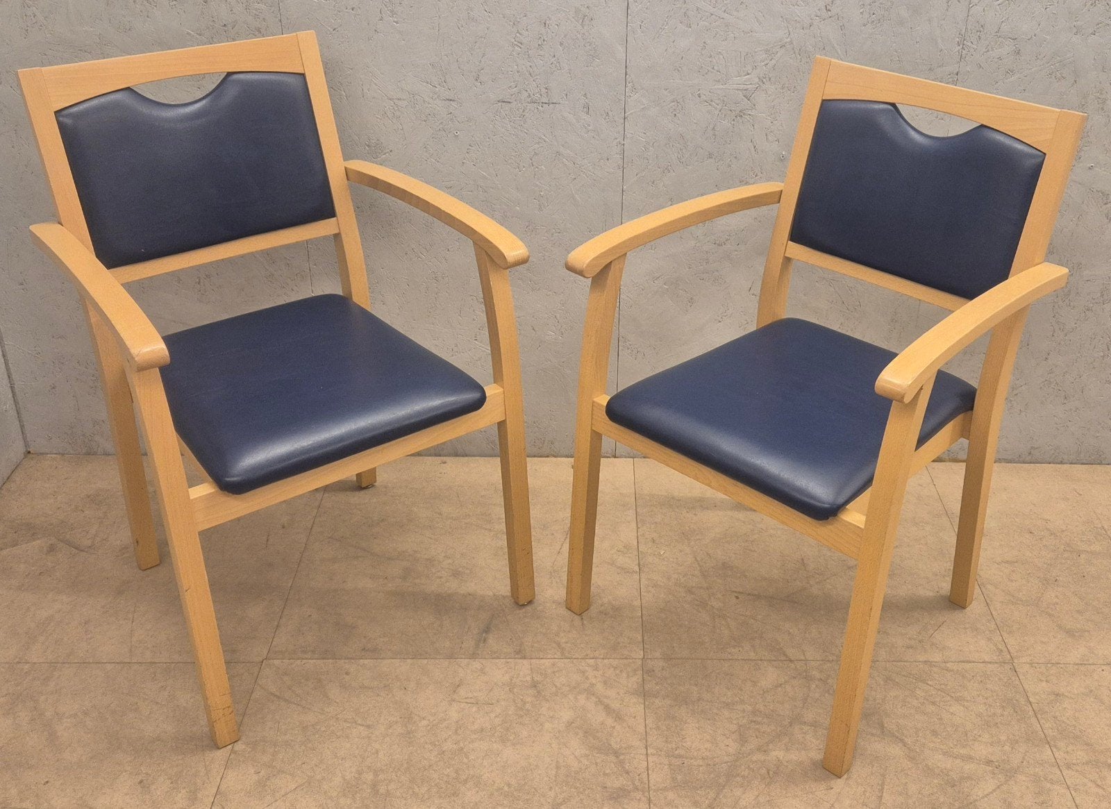 2x Lensen zorgstoel met armleuningen, Ophalen, Gebruikt, Twee, Blauw