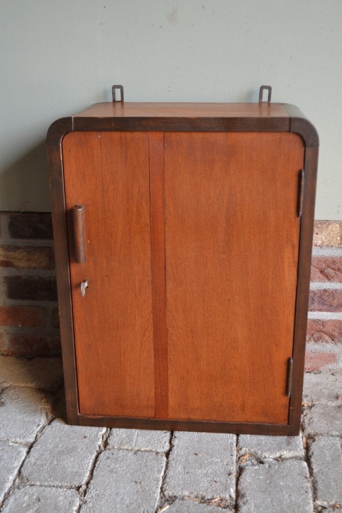 Prachtig antieke mahonie houten Art Deco medicijnkastje., Verzenden