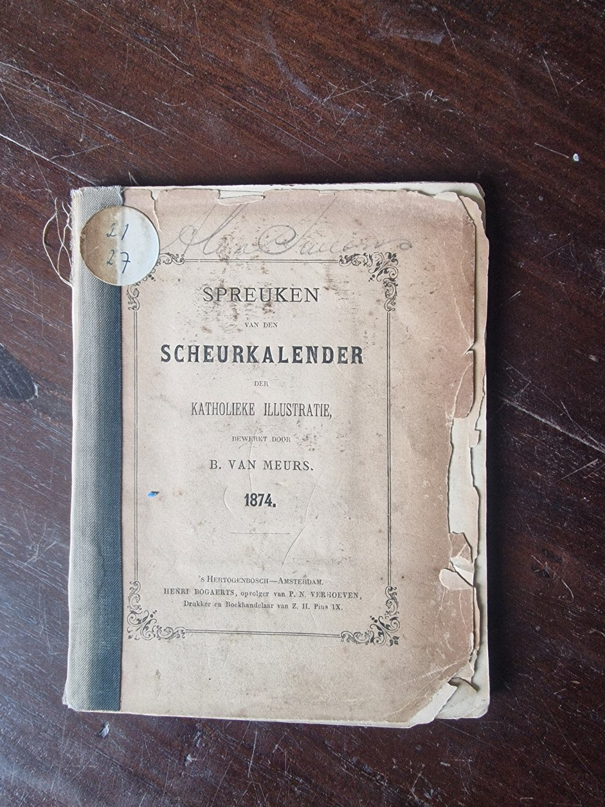 Spreeuken van den Scheurkalender der Katholieke Illustratie, Ophalen of Verzenden, B. van Meurs
