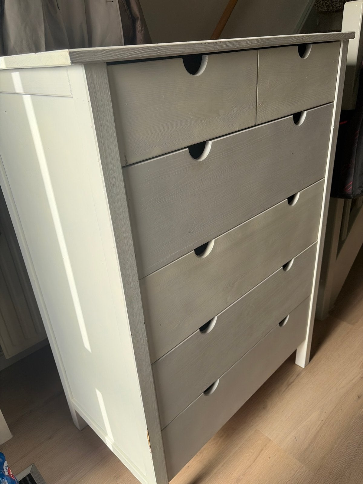 IKEA massief grenen Bialitt ladekast met 6 lades - wit, Huis en Inrichting, Ophalen, Gebruikt, 5 laden of meer, 100 tot 150 cm
