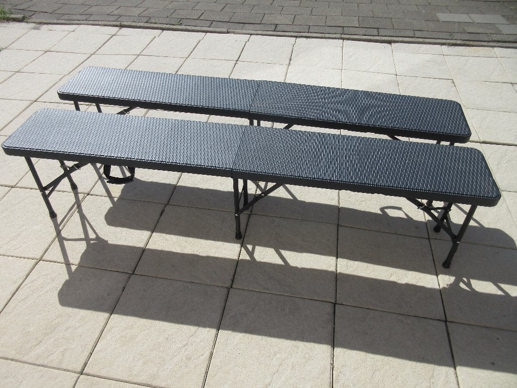Opvouwbare bank picknickbank antraciet kunststof, Ophalen, Gebruikt, Overige