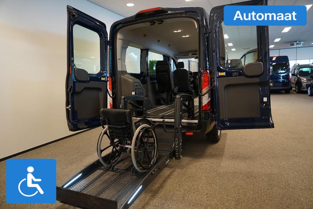 Ford Transit L2H2 Rolstoelbus Automaat, Auto's, Automaat, 12 maanden, Zwart, Blauw