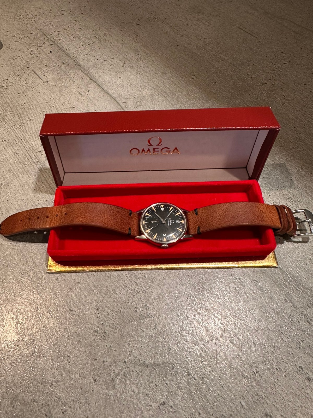 Vintage Omega Seamaster Polshorloge - Zwart/Bruin, Staal, Met bandje, Polshorloge, Omega