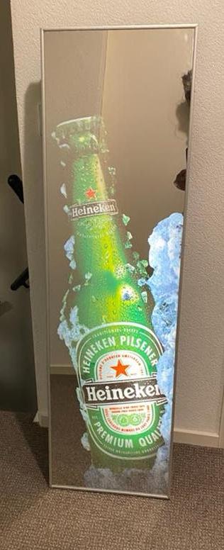 Heineken lichtbak /spiegel 120 x 36 cm, Ophalen, Nieuw, Reclamebord, Plaat of Schild, Heineken