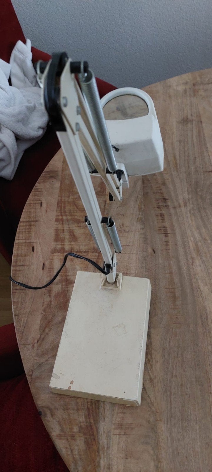 Vintage Loeplamp met Verlichting en Stevige Voet, Ophalen of Verzenden, Gebruikt, Loeplamp