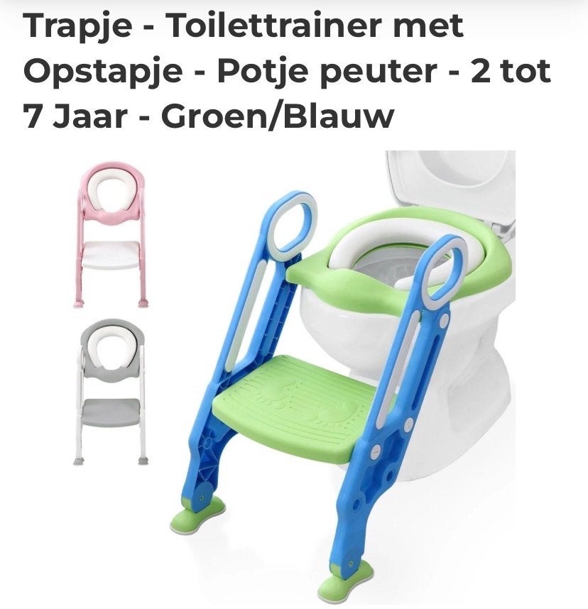 Toiletverhoger met trapje - Potje peuter - Groen/Blauw, Kinderen en Baby's, Ophalen, Gebruikt