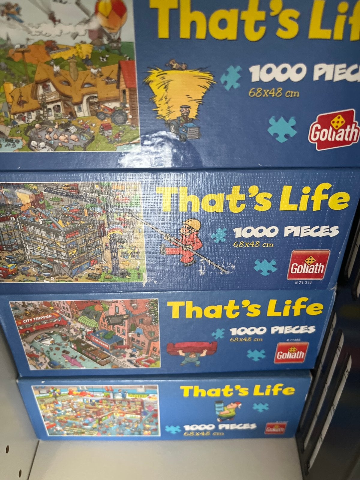 4x Goliath That's Life Legpuzzels - 1000 stukjes, Ophalen of Verzenden, 500 t/m 1500 stukjes, Zo goed als nieuw, Legpuzzel