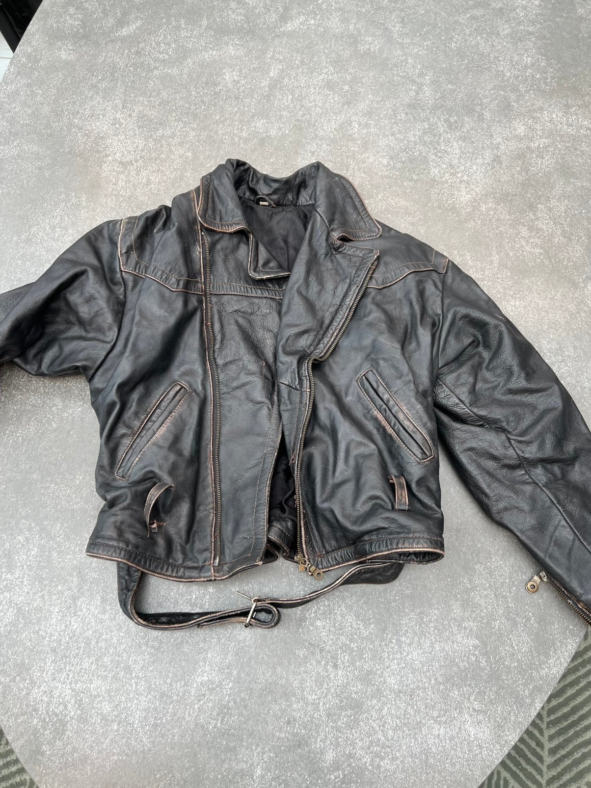 Leren jas, Kleding | Heren, Jassen | Zomer, Ophalen, Gedragen, Maat 46 (S) of kleiner, Zwart