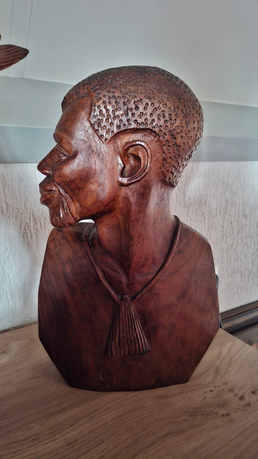 Houten Buste van Afrikaanse Man - Handgesneden, Ophalen, Buste, Handgemaakt, 20 - 50 cm