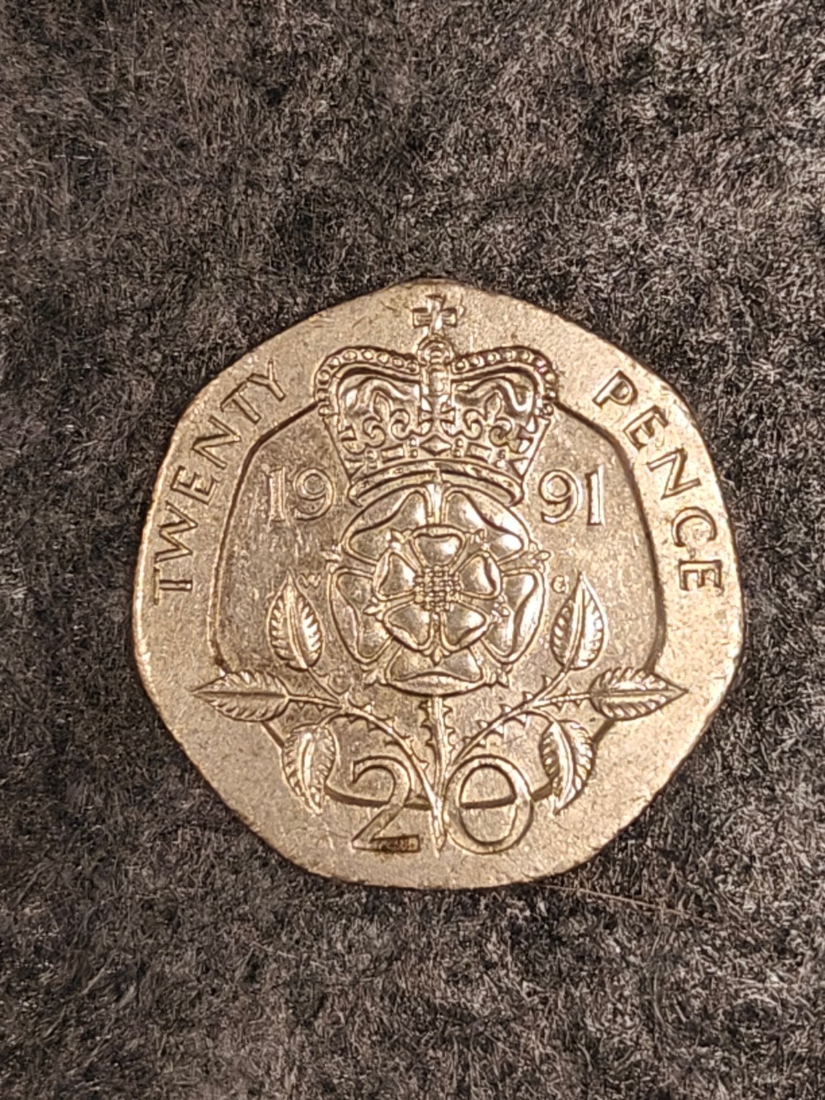 Britse 20 pence munt uit 1991 - Elizabeth II, Postzegels en Munten, Ophalen, Overige landen, Losse munt