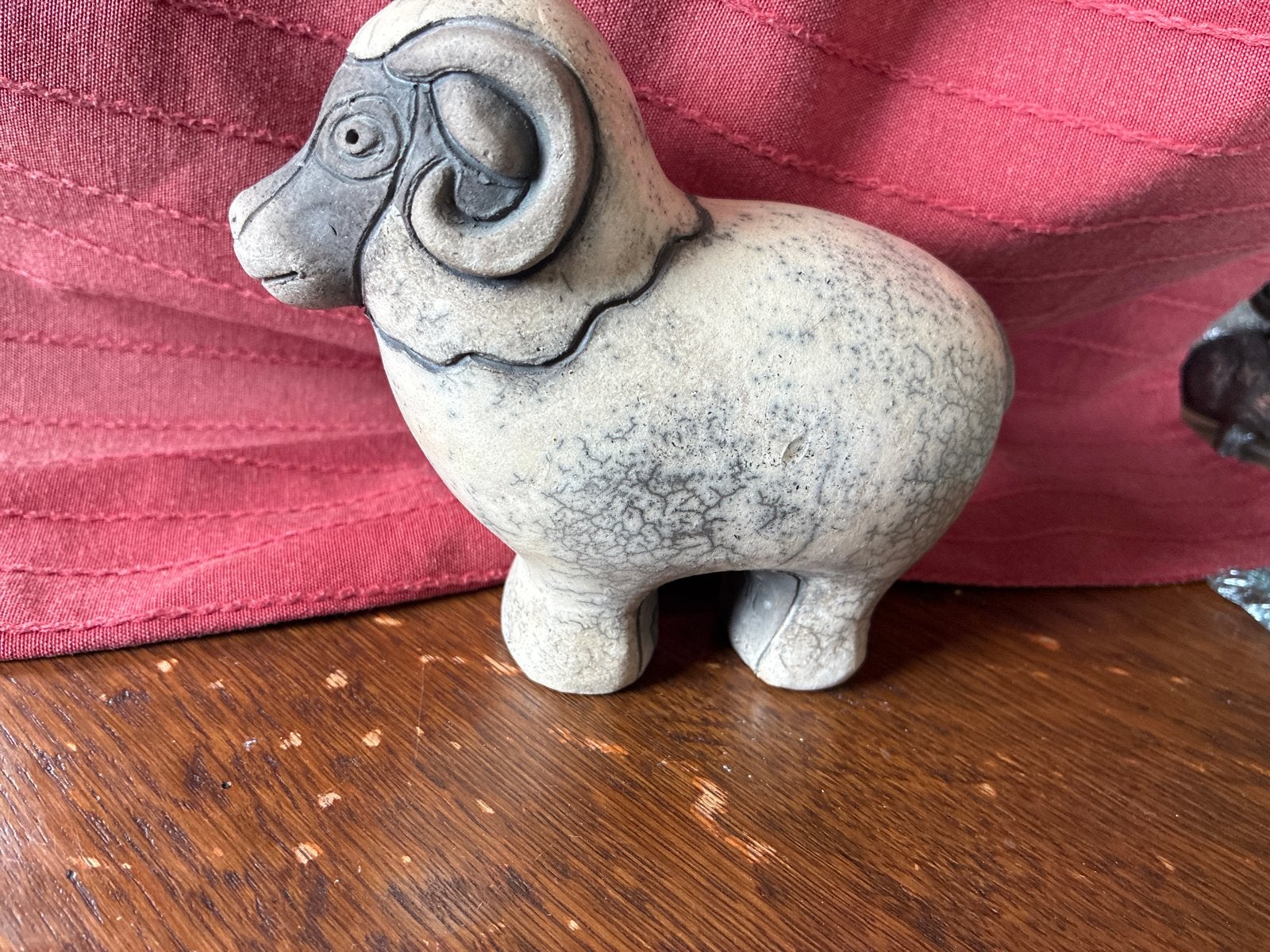 Vintage Terracotta Schaap Beeldje - Handgemaakt, Ophalen of Verzenden, Zo goed als nieuw, Dier