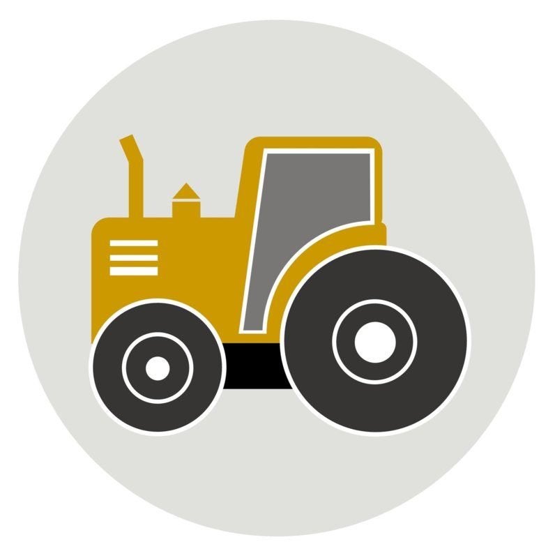 Muursticker Cirkel Tractor Oker Designed4Kids, Designed4Kids, Nieuw, 100 cm, Ophalen of Verzenden