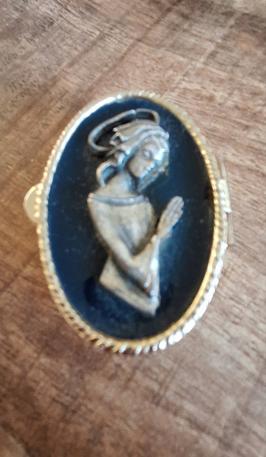 Vintage Rozenkrans met Doosje - deksel geëmailleerd., Antiek en Kunst, Ophalen of Verzenden