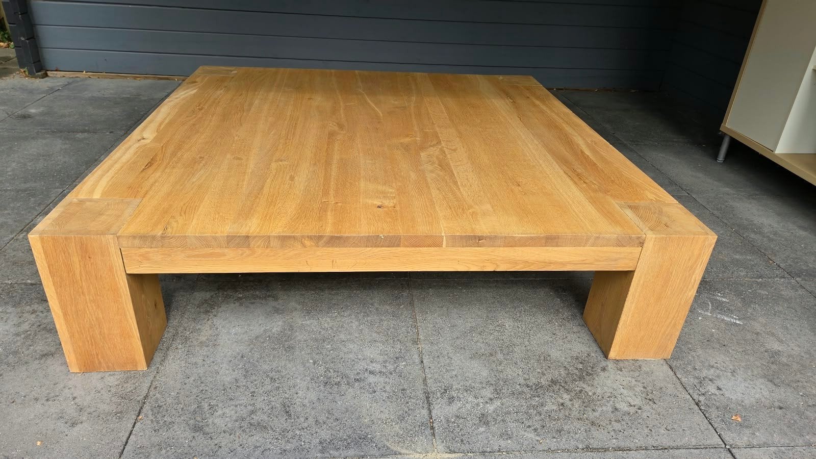 Massief Eiken Salontafel 140x140 cm - Zo goed als nieuw, Ophalen, Zo goed als nieuw, 100 tot 150 cm, 100 tot 150 cm