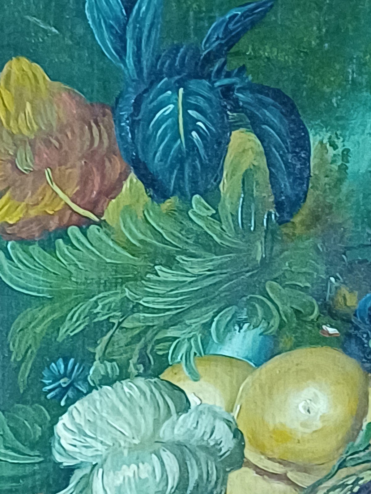 Antiek olieverf op paneel - Stilleven van fruit, Antiek en Kunst, Paneel, Stilleven, Olieverf, Ingelijst
