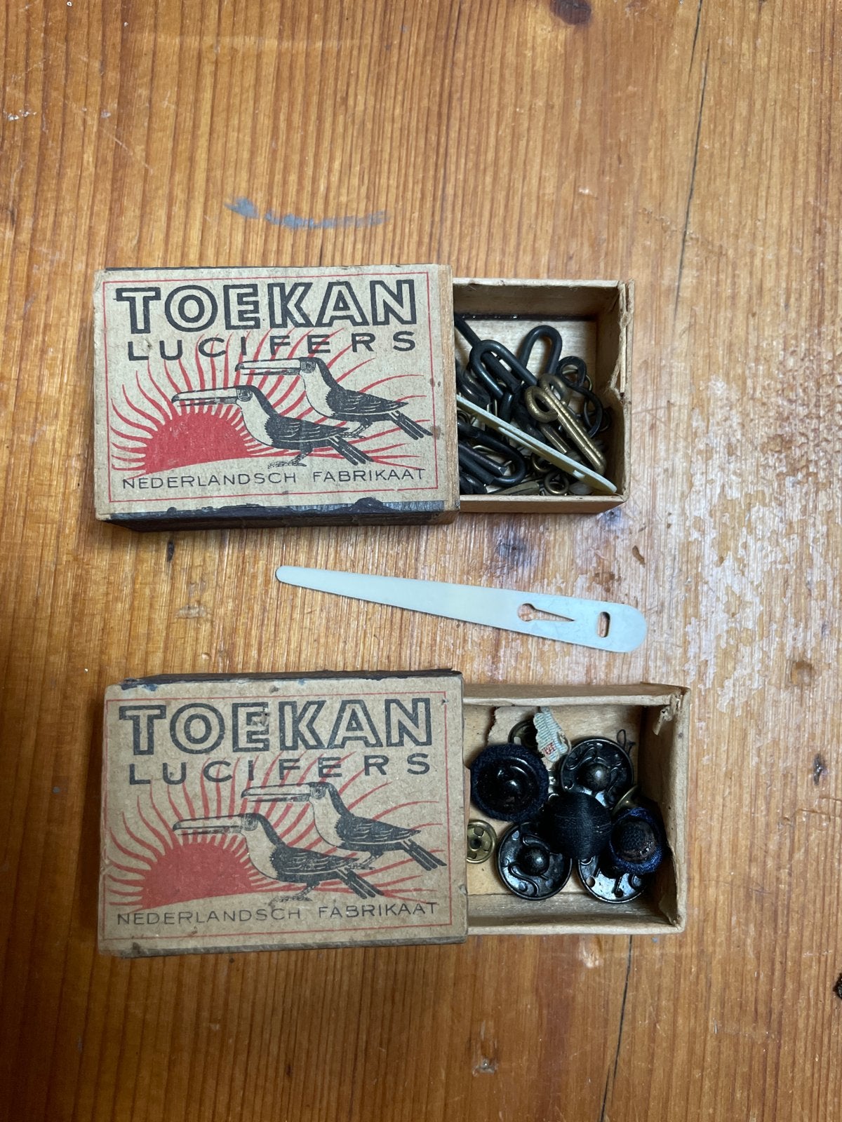 Vintage Toekan Lucifers doosjes met inhoud, Antiek en Kunst, Ophalen of Verzenden