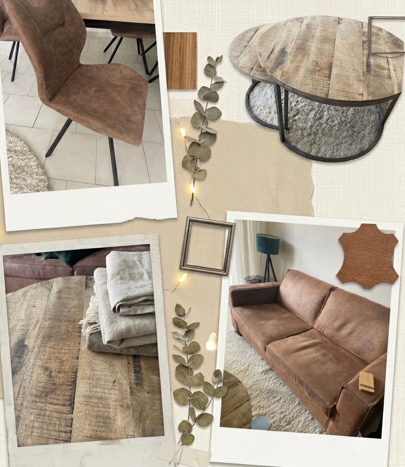 Banken, salontafels en eetkamerset te koop, Ophalen, Gebruikt, Overige kleuren, Hout
