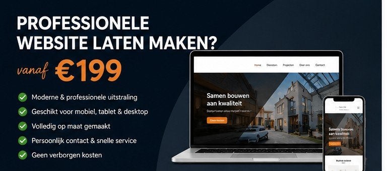 Professionele & betaalbare website laten maken – vanaf €199, Website Bouw