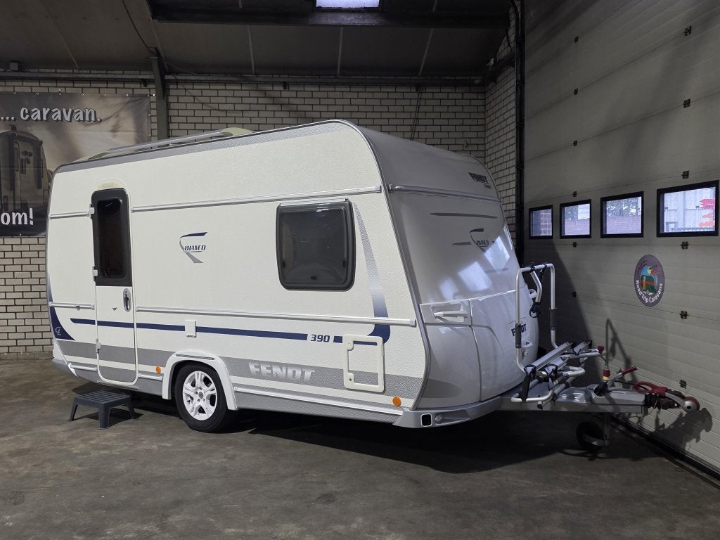 Fendt Bianco 390 FH / Frans bed / Mover / Voortent isabella, Caravans en Kamperen, Treinzit, Overige typen, Fendt, Fietsenrek