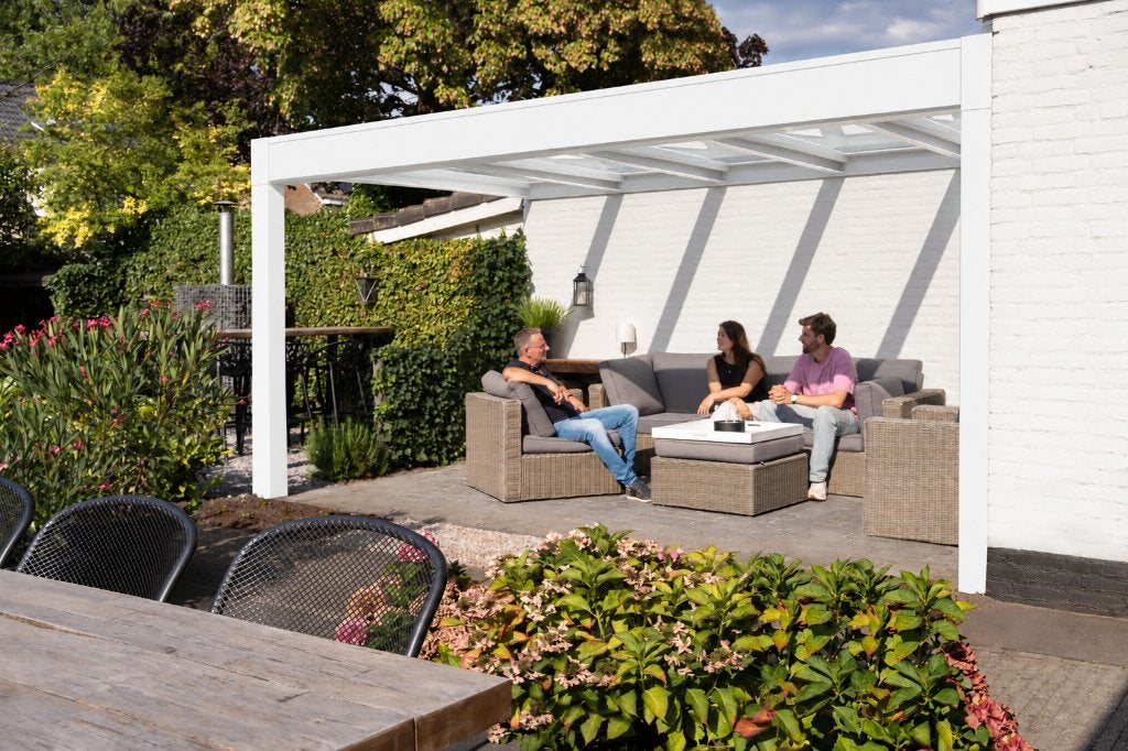 Glas veranda plat dak 584 x 348 cm deluxe LED € 6.995 euro, Tuin en Terras, Nieuw, Ophalen of Verzenden, Overkappingplaza, Sales@overkappingplaza.nl