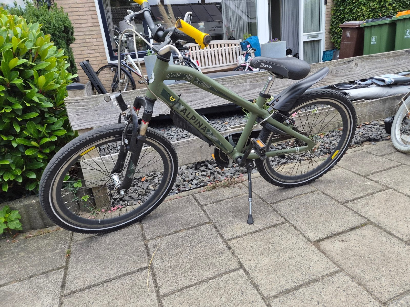 Alpina jongensfiets 22 inch - Groen, Fietsen en Brommers, Ophalen, Terugtraprem, 22 inch, Gebruikt