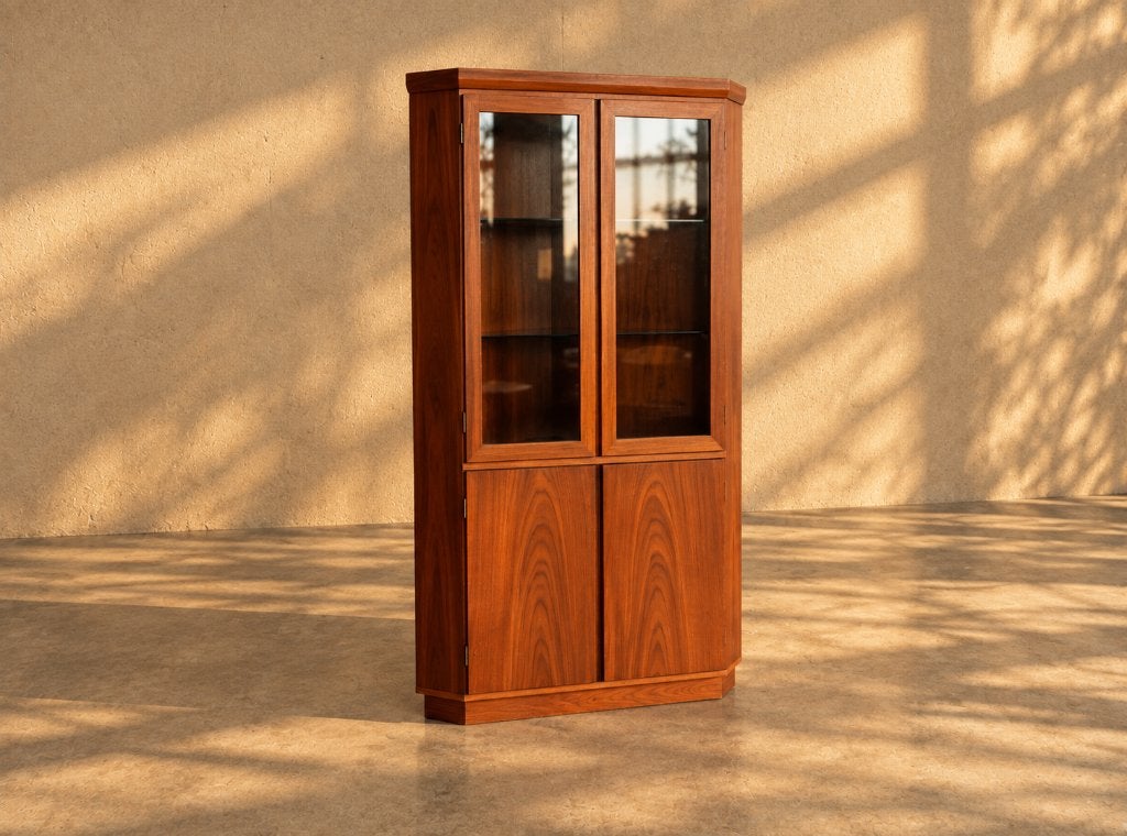 vintage wandkast | hoekkast | buffetkast, ., Ophalen of Verzenden, Teakhout, 150 tot 200 cm
