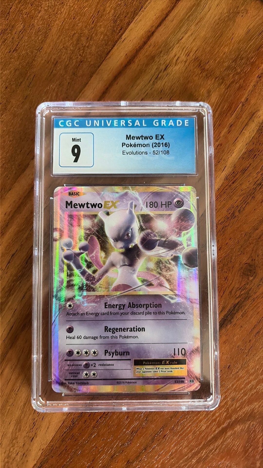 Pokemon kaart Mewtwo ex 52/108, Ophalen of Verzenden, Nieuw, Losse kaart