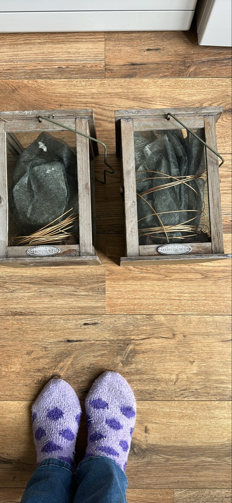 Houten lantaarns of windlichten met deurtje, Ophalen, Hout, Gebruikt, Landelijk