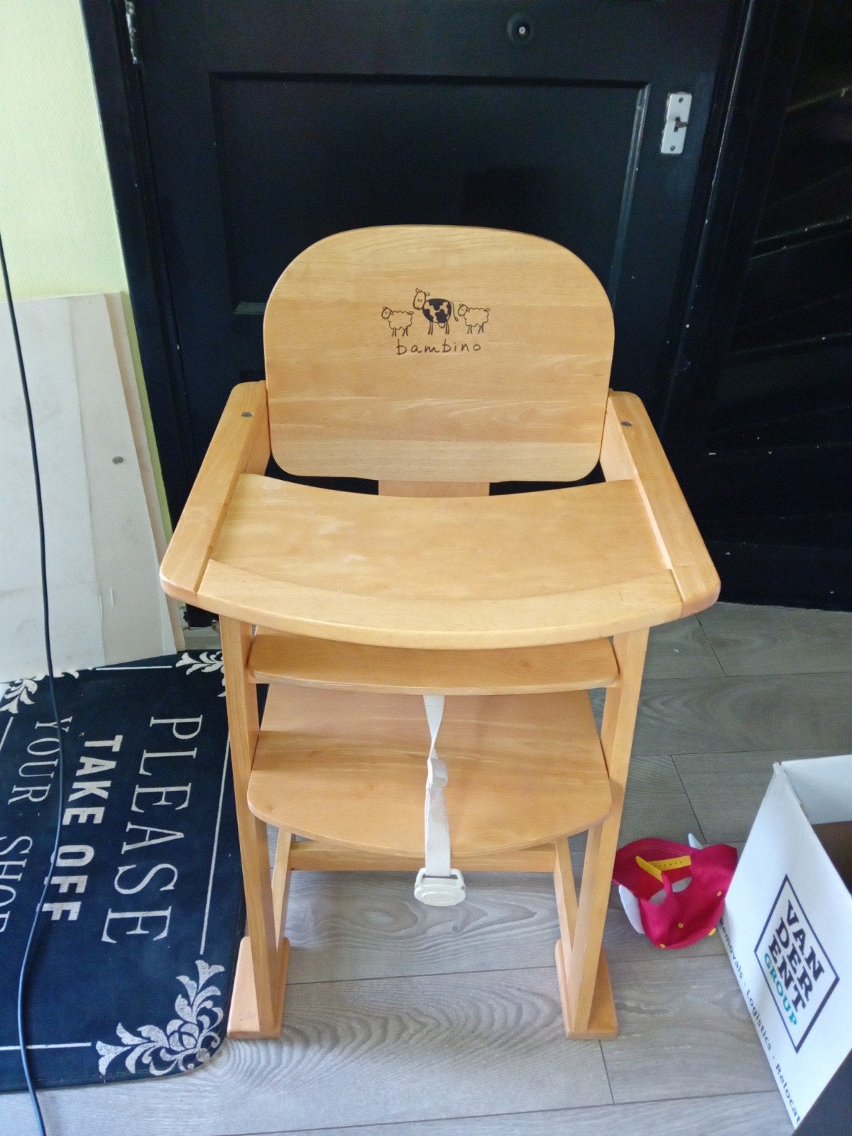 Bambino houten meegroeistoel kinderstoel, Kinderen en Baby's, Kinderstoelen, Gebruikt, Meegroeistoel, Gordel(s), Ophalen of Verzenden
