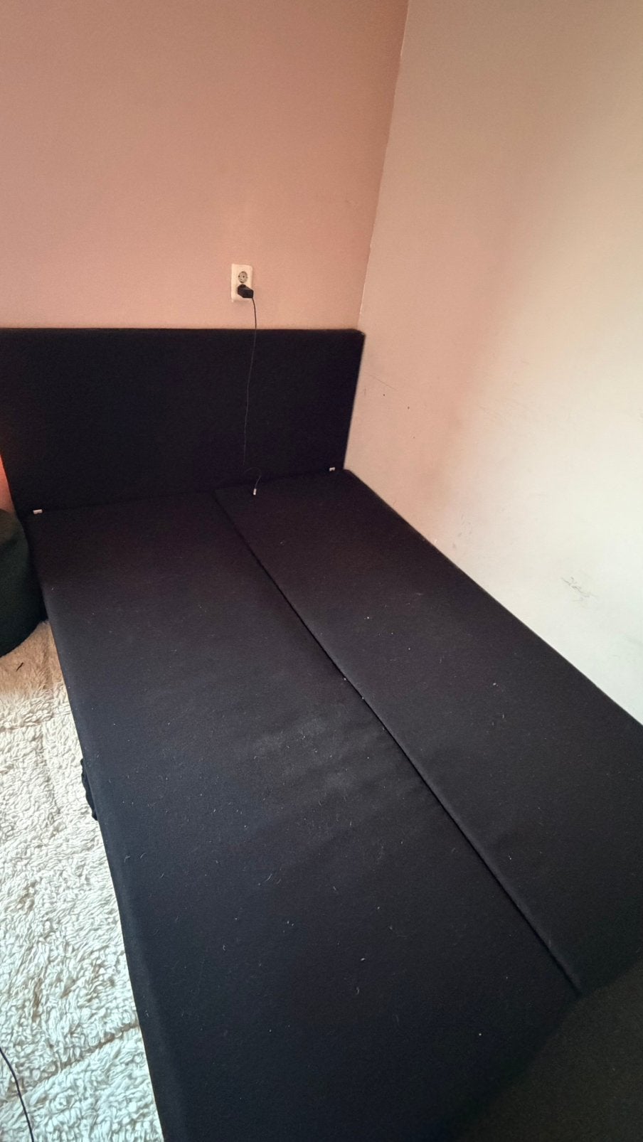 160x200 boxspring, Ophalen, Gebruikt, Zwart, Tweepersoons