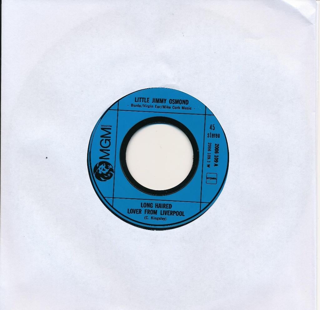 2404 Little Jimmy Osmond - Long haired lover from Liverpool, Gebruikt, 7 inch, Single, Ophalen of Verzenden