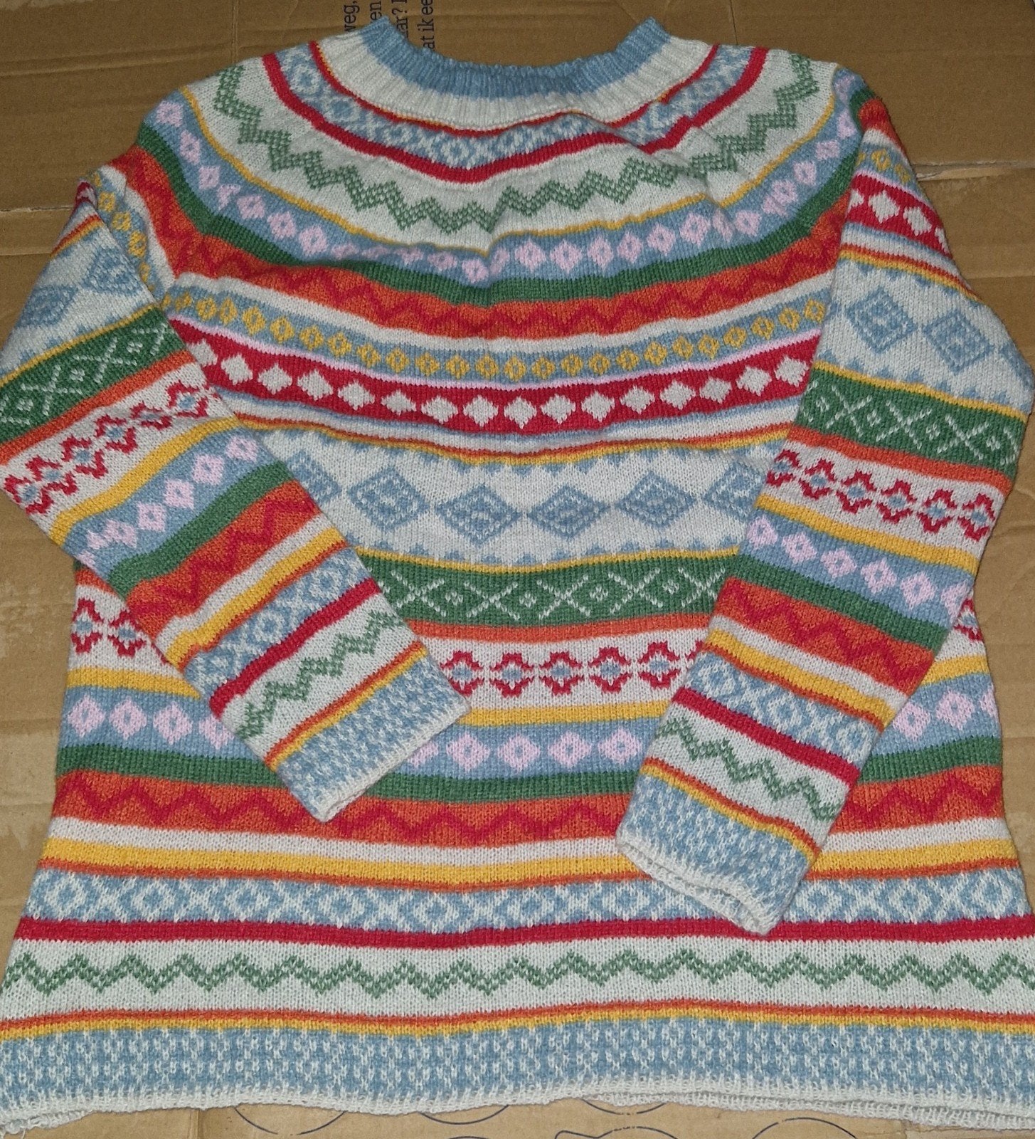 Kleurrijke gebreide trui met Fair Isle patroon, maat S, Kleding | Dames, Truien en Vesten, Verzenden, Nieuw