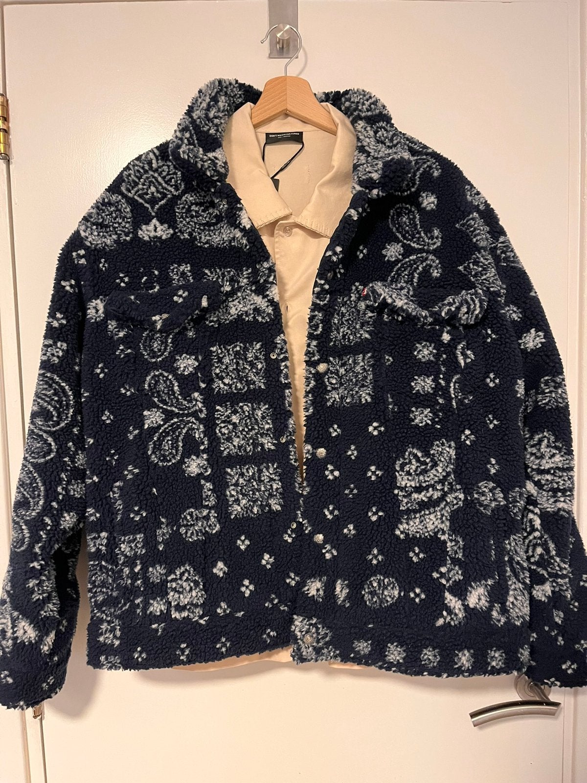Levi’s bandana Sherpa relaxed fit jacket, Verzenden, Zo goed als nieuw, Maat 48/50 (M), Blauw