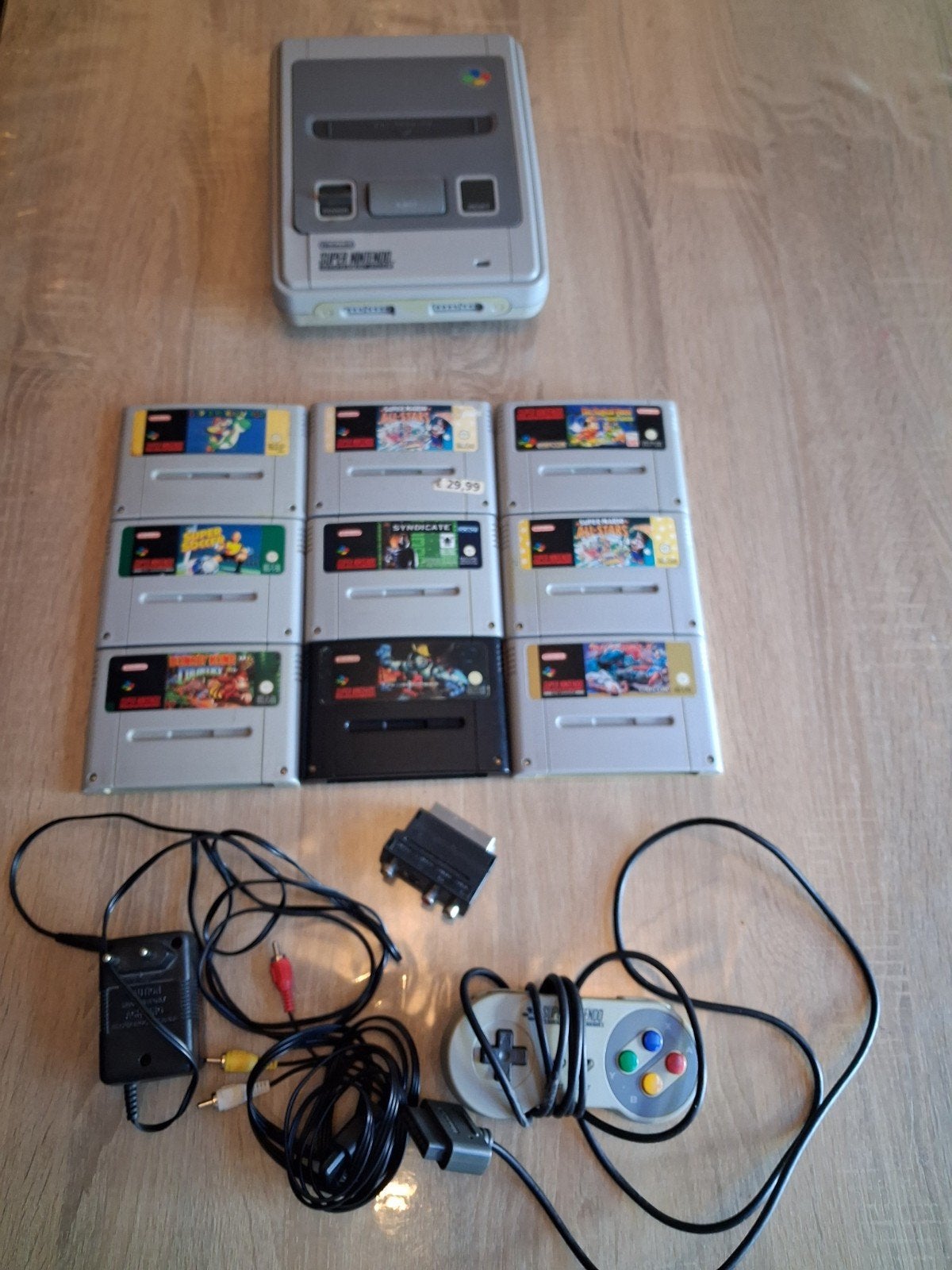 Super Nintendo SNES Console met 9 games en 1 controller, Ophalen of Verzenden, Gebruikt, Met 1 controller, Met games