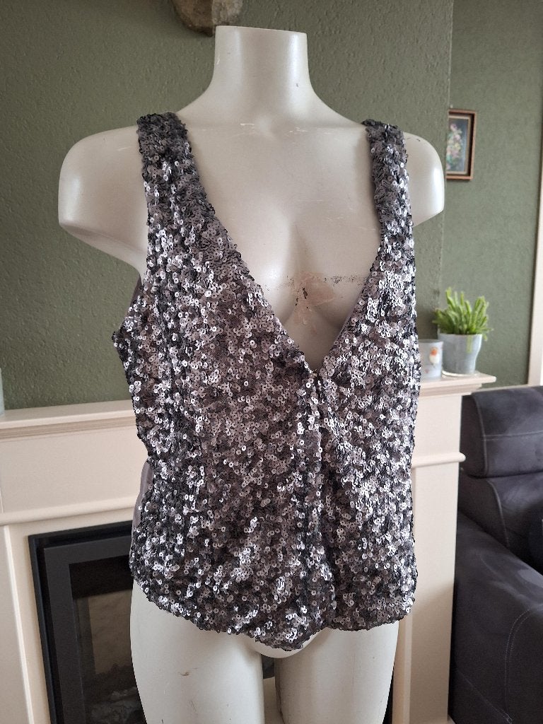 Yaya grijs bolero pailletten vest L 42, Kleding | Dames, Verzenden, Maat 42/44 (L), Zo goed als nieuw, Yaya