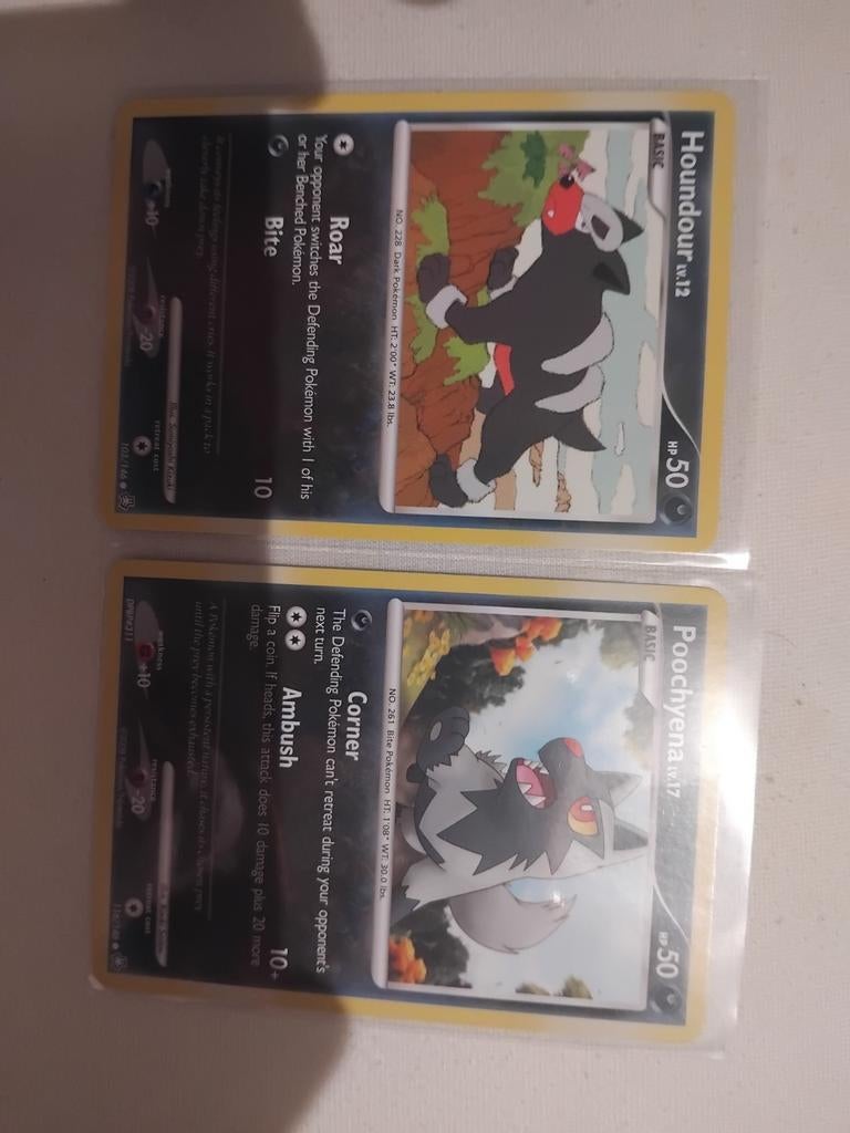 Pokémon Kaarten: Houndour & Poochyena, Ophalen of Verzenden, Gebruikt, Meerdere kaarten
