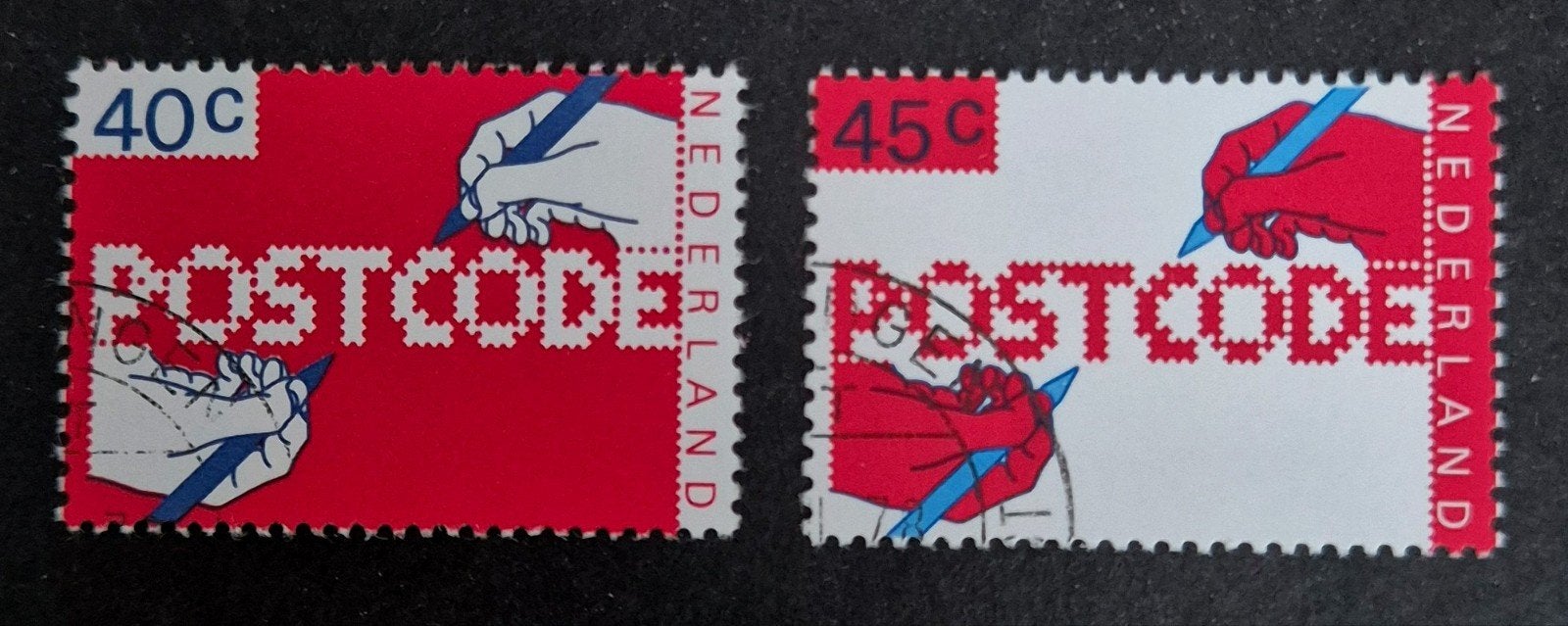 NVPH 1151-1152 Postcode., Postzegels en Munten, Ophalen of Verzenden, Na 1940, Gestempeld