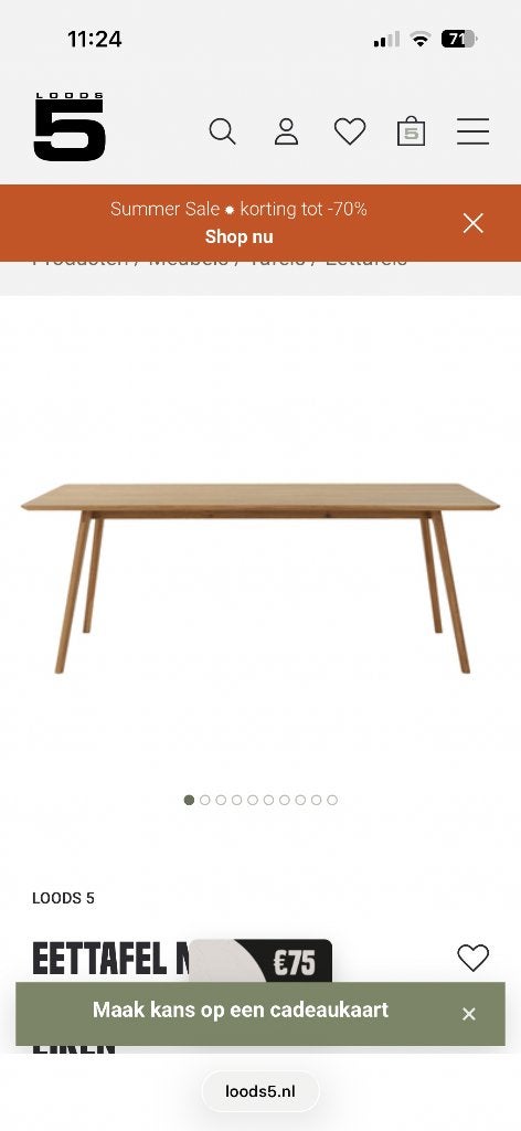 Eettafel massief eiken Loods 5, Ophalen, Gebruikt, Eikenhout, 200 cm of meer